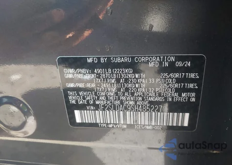 2025 Subaru Forester from USA, damaged, VIN JF2SLDAC9SH485227